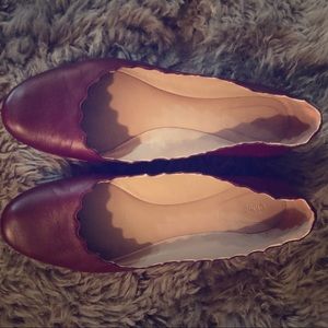 Red Chloe Flats. Good condition.